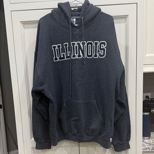 Russell athletic brand Illinois Dark Gray Hoodie. men’s XXL. 
Block letters